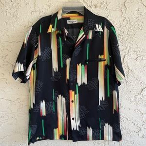 TORI RICHARD Vintage Mens Aloha Shirt Colorful Polyester Hawaiian Chest 44 inch